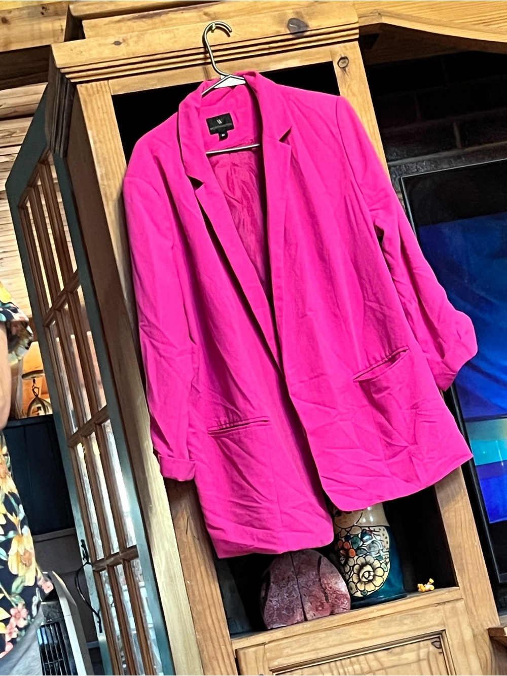 Worthington Bright Pink Open-Front Blazer